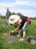 implantation des pieds en béton