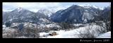 Vue des pistes, Briançon en contre-bas.