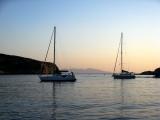 coucher de soleil sur Vathi 