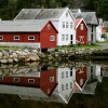 Reflet sur gamle laerdalsoyri (Centre-ville de Laerdal)